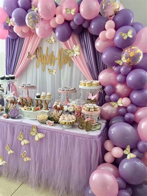 Buy 126Pcs Purple Butterfly Fairy Balloons Baby Shower Birthday Party ...