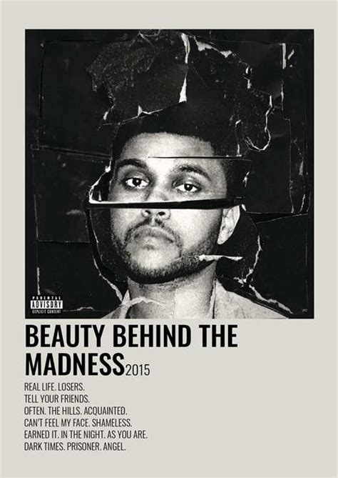 The Weeknd Minimalist Beauty Behind The Madness Album Poster ...