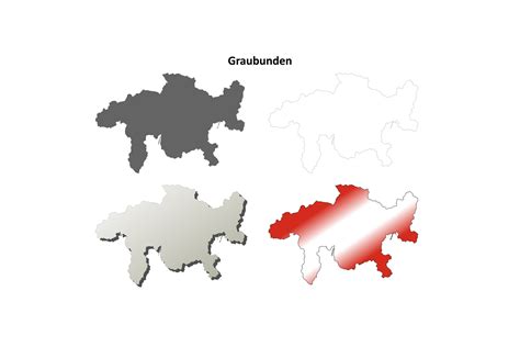 Graubunden Outline Map Set Graphic by davidzydd · Creative Fabrica