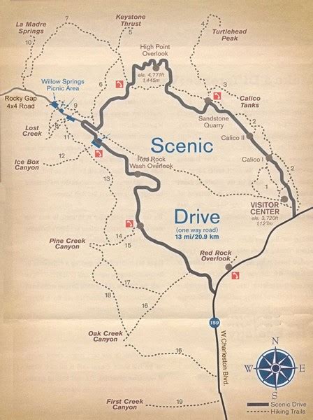 Red Rock Canyon Trail Map - Red Rock Canyon National Conservation Area ...