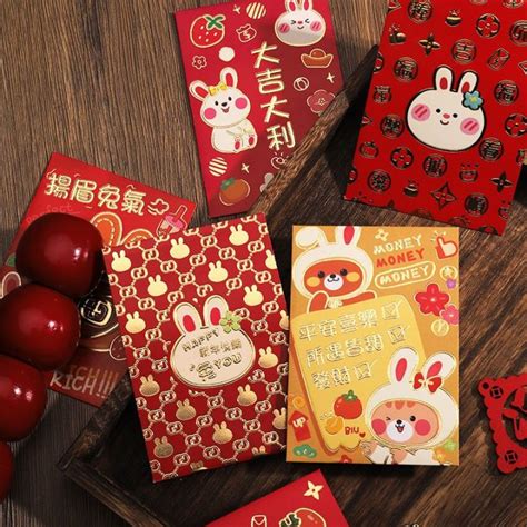 Spot 】 High-End 2023 New Red Pocket for Money Rabbit Year Cute Personalized Return Gift Gift ...