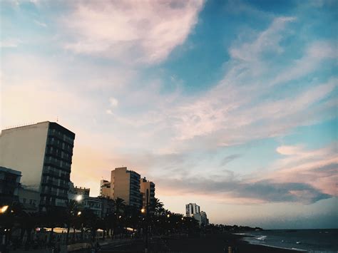 Port, blue, purple, pink, sea, beach, relax, sky, view | Photo, Skyscraper, Beach