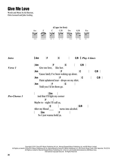 Give Me Love by Ed Sheeran - Guitar Chords/Lyrics - Guitar Instructor