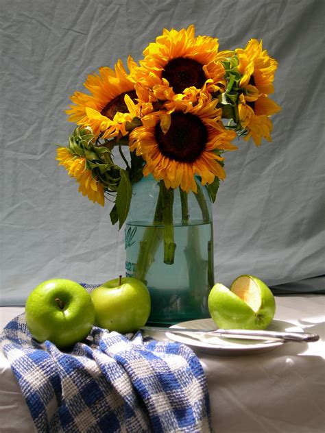 Free Images : fruit, summer, green, natural, yellow, flora, still life, sunflower, painting ...