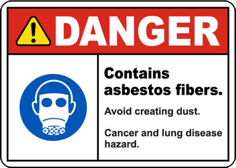 Danger Contains Asbestos Fibers Sign - Save 10% Instantly