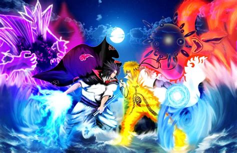 Download Dope Anime Adult Naruto Vs Sasuke Wallpaper | Wallpapers.com