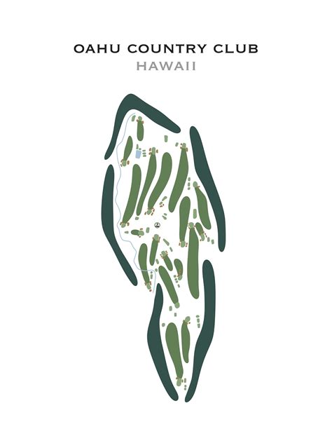 Oahu Country Club Hawaii Golf Course Map Home Decor - Etsy