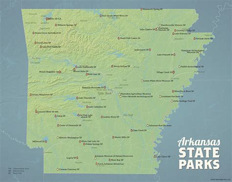 Arkansas State Parks Map 11x14 Print - Best Maps Ever