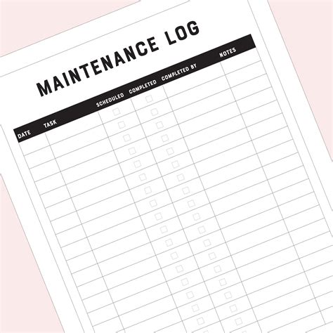 Printable Home Maintenance Log PDF - Etsy