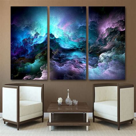 HD Printed 3 piece home decor canvas art abstract psychedelic nebula space Painting wall art ...