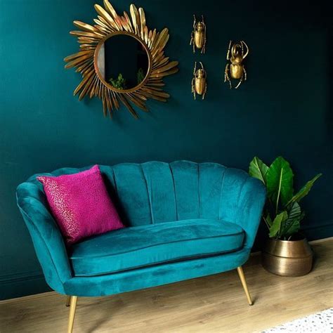 Rideau bleu canard : le bleu canard dans votre décoration Teal Rooms, Teal Living Rooms, Living ...