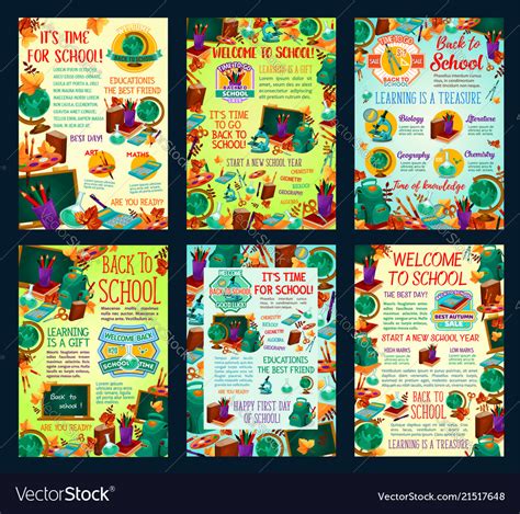 School study education science posters Royalty Free Vector