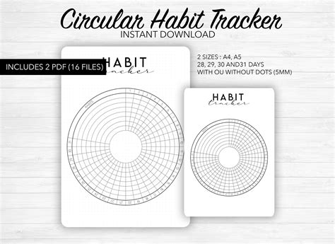 Circular Habit Tracker Printable