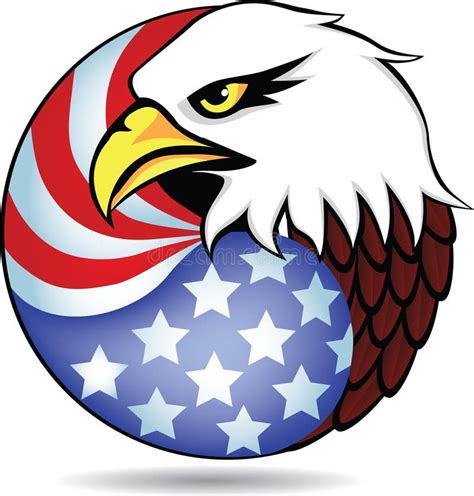 Eagle Head And American Flag Stock Vector - Illustration of patriotic, silhouette: 17817790