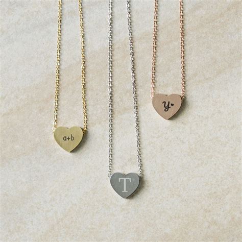 Mini Initial Heart Necklace | Design Your Own at EngraveCo