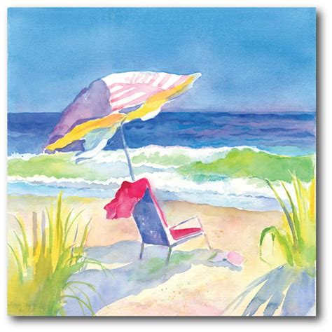 Courtside Market Watercolor Beach Chair I Gallery-Wrapped Canvas Wall ...