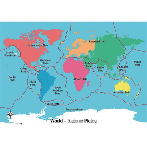 Tectonic Plates Map - HE1534836 | Findel Education