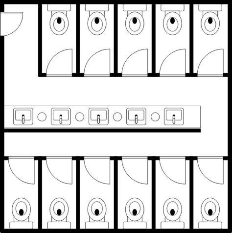 Large Public Restroom Floor Plan | Restroom Floor Plan Template