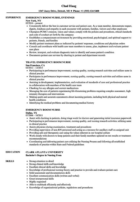 Sample Er Nurse Job Description Resume - Resume Templates: Er Nurse