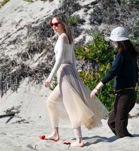 Suki Waterhouse at a Photoshoot on Zuma Beach -03 | GotCeleb