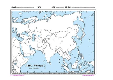 Asia Blank Map Worksheets Printable