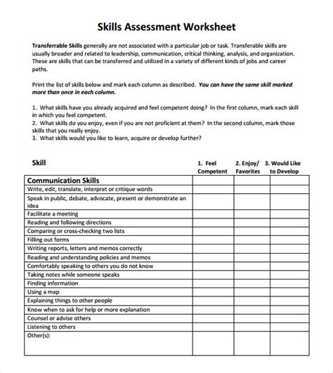 Employee Skills Assessment Template Database