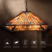Tiffany Hanging Lamp 2-Light Ceiling Pendant w/ 16 Inch Stained Glass Lamp Shade | Walmart Canada
