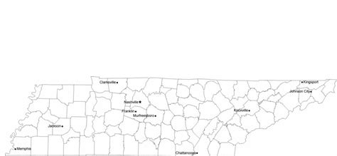 Tennessee Cities Map with City Names Free Download