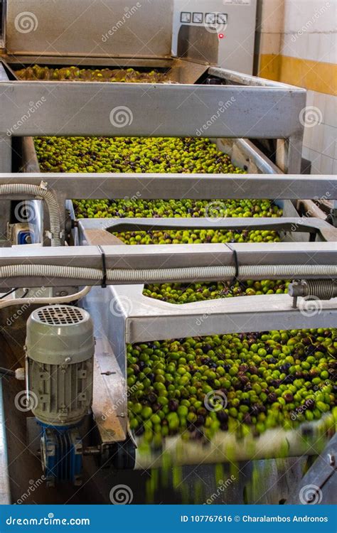 Olive Oil Extraction Process in an Olive Oil Press Mill in Greece Stock Photo - Image of metal ...