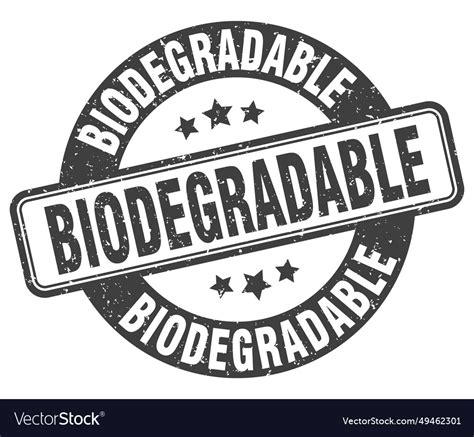 Biodegradable stamp biodegradable label round Vector Image