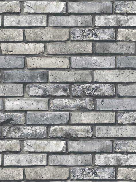 Painted Grey Brick Wallpaper FD23288 by Brewster Wallpaper