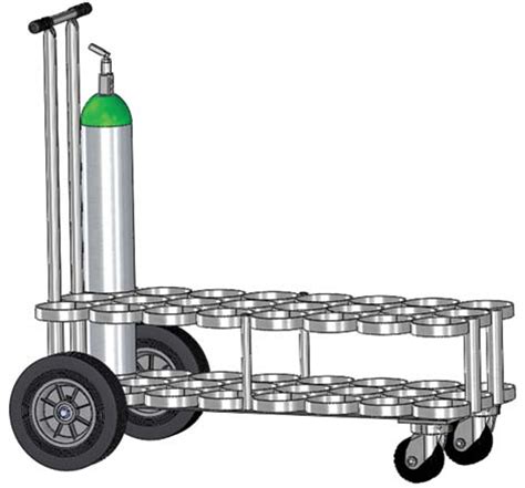 Single Cylinder Adjustable Oxygen Cart for One ML6 (3.20" DIA) Oxygen ...