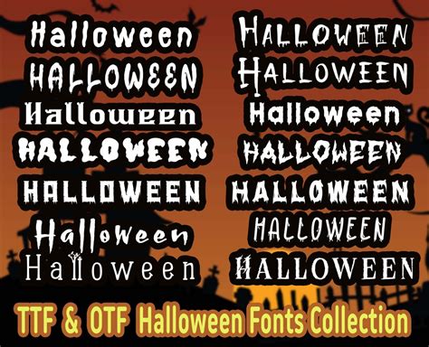 Halloween Fonts Halloween Font Bundle Scary Font Text Halloween Alphabet Halloween Downloads TTF ...