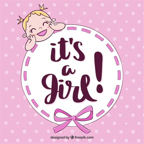 Free Vector | Cute baby girl background in hand drawn style