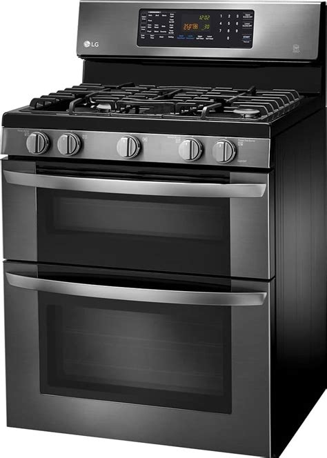 Customer Reviews: LG 6.1 Cu. Ft. Freestanding Double Oven Gas Convection Range Black Stainless ...