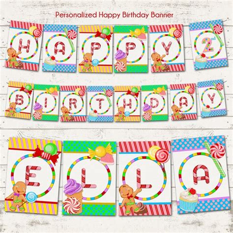 Candy Land Birthday Banner Candy / Sweet Shoppe