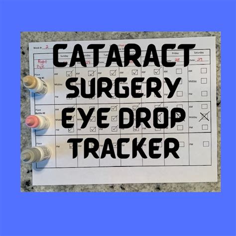 Cataract Surgery Eye Drop Tracker Eye Drop Schedule for Cataract Surgery Medication Tracker ...