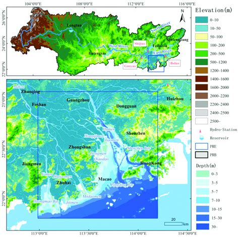 Geographical map of main streams of the Pearl River and spatial... | Download Scientific Diagram