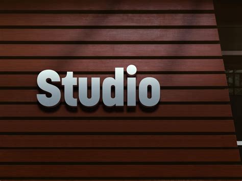 Free Design Studio 3D Logo Mockup PSD - Designbolts