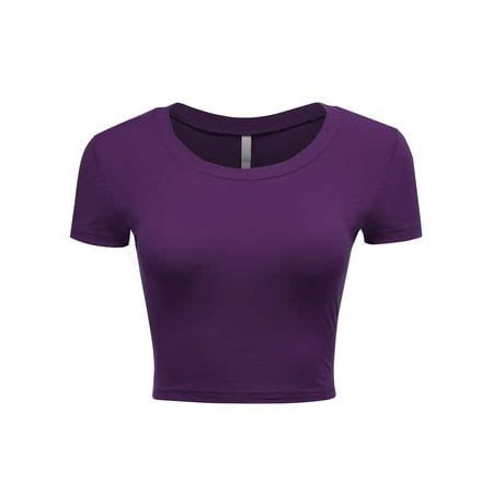 Women's Casual Slim Fit Short Sleeve Crew Neck Basic Crop Top T Shirts - Walmart.com | Crop tops ...