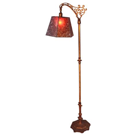 1920s Floor Lamp with New Mica Shade For Sale at 1stdibs