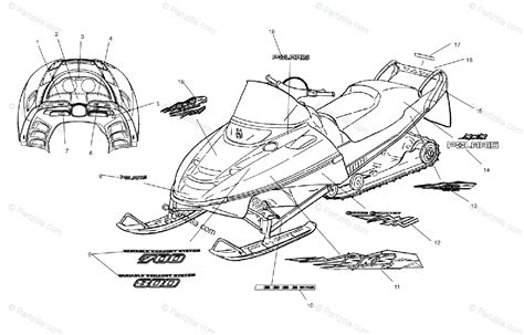 Polaris Snowmobile 2003 OEM Parts Diagram for Decals | Partzilla.com