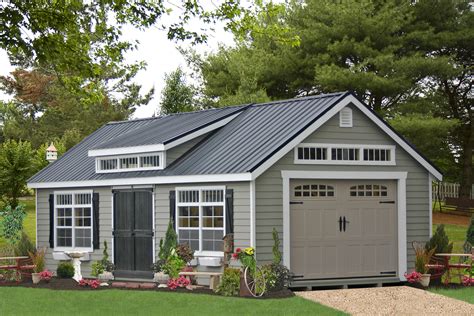 One Car Prefab Car Garages | 100's of Choices | Amish Built