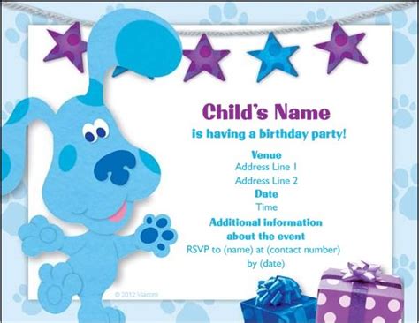 Blues Clues Birthday Invitations | FREE Printable Birthday Invitation Templates - Bagvania