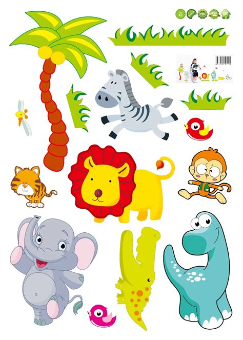 Removable PVC Animal Zoo Tree Wall Stickers for Kids Home Decoration Cartoon Jungle Wild Anime ...