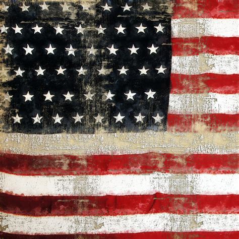 American USA Flag Distressed Painting by Christina VanGinkel - Fine Art ...