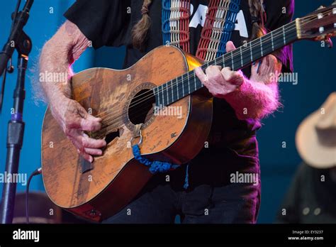 LINCOLN, CA – June 17: Willie Nelson plays his guitar, Trigger at ...