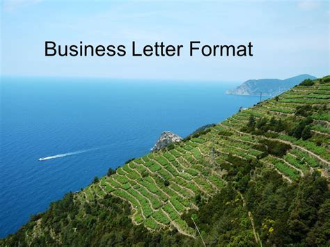 Business Letter Format. Details Matter! Follow the standard business letter format Conventions ...