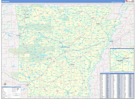 Arkansas Zip Code Wall Map Basic Style by MarketMAPS - MapSales