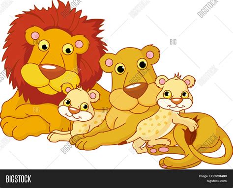 Lion's Family Vector & Photo (Free Trial) | Bigstock